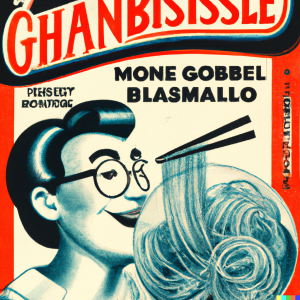 DALL·E 2023-03-10 19.31.02 - glassnoodle commersial, retro style poster 1950